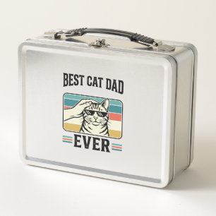 Bester Katzenvater überhaupt Vintage Katzenliebhab Metall Brotdose