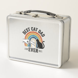 Bester Katzenvater überhaupt Vintage Katzenliebhab Metall Brotdose