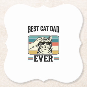 Bester Katzenvater überhaupt Vintage Katzenliebhab Untersetzer