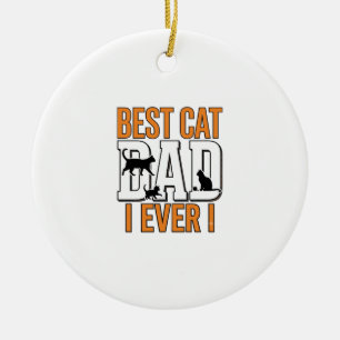 Bester Katzenvater überhaupt Vintage Katzenvater-S Keramik Ornament