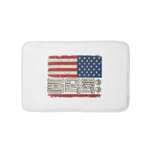 Bester Katzenvater Vintage-Flag-Shirt-Design_1 Badematte