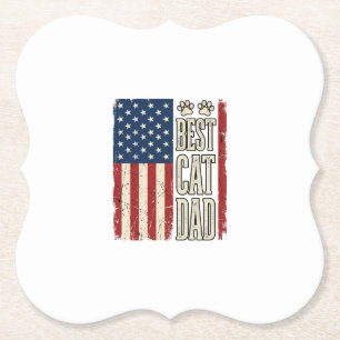 Bester Katzenvater Vintage-Flag-Shirt-Design_1 Untersetzer