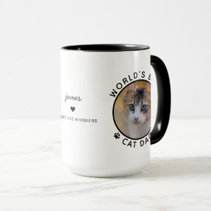 Bester Katzenvater Zwei Foto Moderne Typografie Tasse