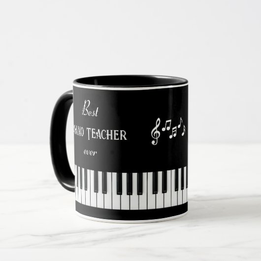 Bester Klavierlehrer je Personalisiert Tasse (Vorderseite Links)