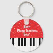 Bester Klavierlehrer je Piano Schlüssel Rot Schlüsselanhänger (Vorderseite)