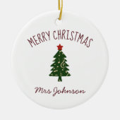 Bester Klavierlehrer Maßgeschneidertes Geschenk Keramik Ornament (Vorne)