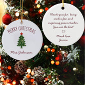 Bester Klavierlehrer Maßgeschneidertes Geschenk Keramik Ornament