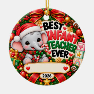 Bester Kleinkind-Lehrer Aller Zeiten Süßer Elefant Keramik Ornament