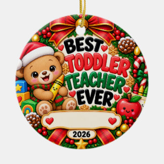 Bester Kleinkind-Lehrer Weihnachtsbaumanhänger 202 Keramik Ornament