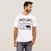Bester Koch Barbecue Text Steert Silhouette Schwar T-Shirt (Vorne ganz)