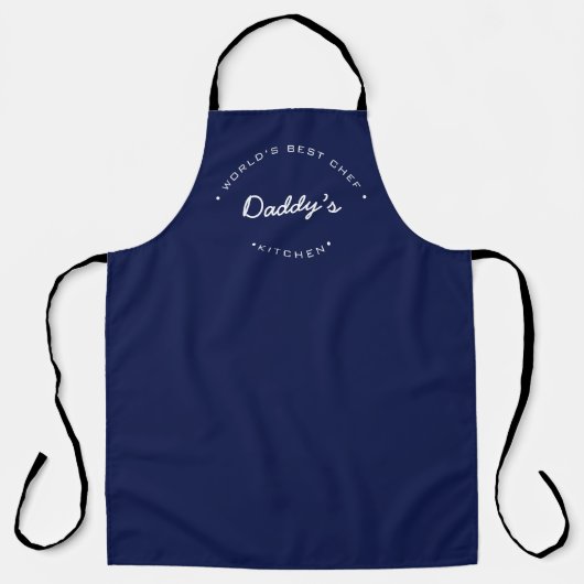 Bester Koch der Welt Daddy Navy blau Personalisier Schürze (Vorderseite)