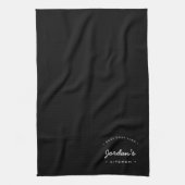 Bester Koch je einfach Schwarz-weiß Personalisiert Geschirrtuch (Vertikal)