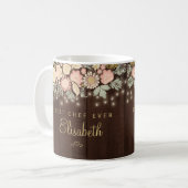 Bester Koch je personalisierter Name elegant rusti Kaffeetasse (Vorderseite Links)