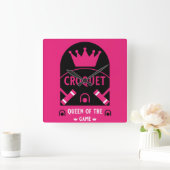 Bester komischer Krocketspieler Quadratische Wanduhr (Zuhause)