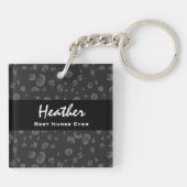 Bester Krankenschwester-überhaupt Name-schwarzes Schlüsselanhänger (Rückseite)