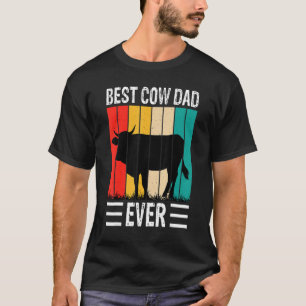 Bester Kuh-Vater Aller Zeiten Kuhfarm Bauer Retro  T-Shirt