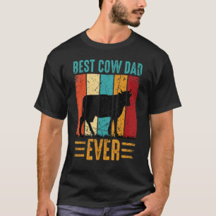 Bester Kuh-Vater Aller Zeiten Kuhfarm Bauer Retro  T-Shirt