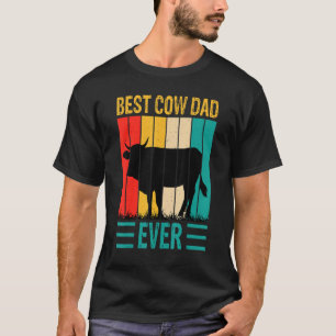 Bester Kuh-Vater Aller Zeiten Kuhfarm Bauer Retro T-Shirt