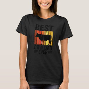 Bester Kuh-Vater Aller Zeiten Kuhfarm Bauer Retro T-Shirt