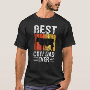 Bester Kuh-Vater Aller Zeiten Kuhfarm Bauer Retro  T-Shirt