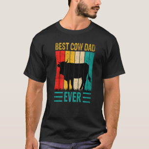 Bester Kuh-Vater Aller Zeiten Kuhfarm Bauer Retro T-Shirt