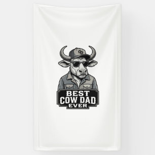 Bester Kuh-Vater Aller Zeiten Vintage Gravur Desig Banner