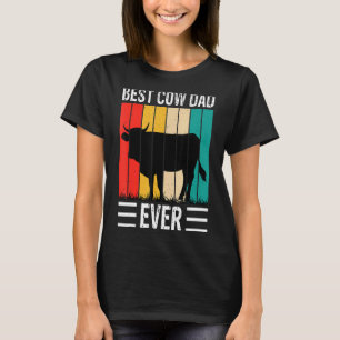 Bester Kuh-Vater je Kuh Farm Bauer Retro Vintag 60 T-Shirt