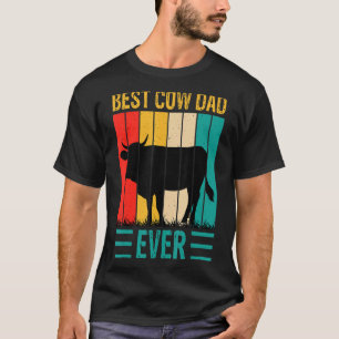 Bester Kuh-Vater je Kuh Farm Bauer Retro Vintag 60 T-Shirt