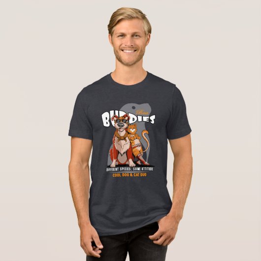 Bester Kumpel (Dunkelmodus) | Männer Tri-Blend Shirt (Vorderseite voll)