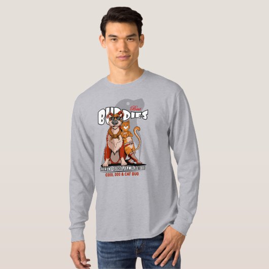 Bester Kumpel (Leichtmodus) | Langes Herrenobertei T-Shirt (Vorne ganz)