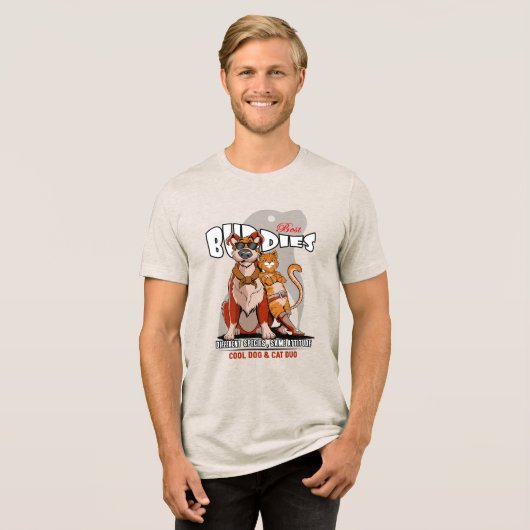 Bester Kumpel (Leichtmodus) | Männer Tri-Blend Shirt (Vorderseite voll)