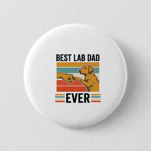 Bester Lab Dad Ever Labrador Vintage T-Shirt Desig Button