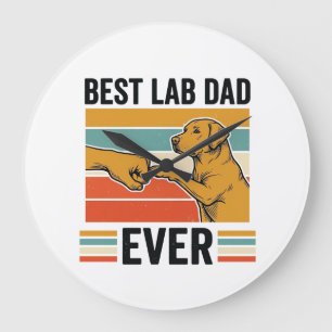 Bester Lab Dad Ever Labrador Vintage T-Shirt Desig Große Wanduhr
