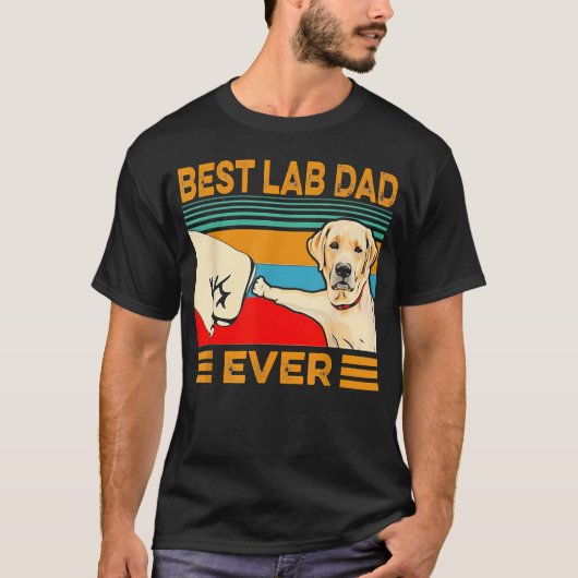 Bester Lab Dad Ever Retro T-Shirt (Vorderseite)