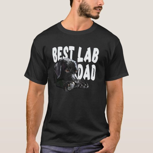 Bester Lab-Vater Der Lab-Vater Schwarzer Labrador T-Shirt (Vorderseite)