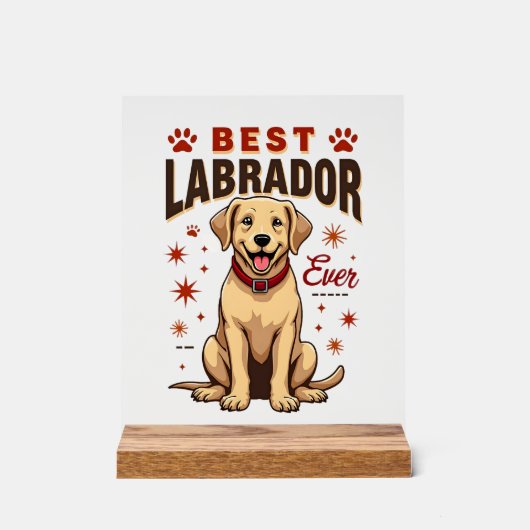 Bester Labrador-Elternteil überhaupt Vintage Labra Acrylschild (Vorderseite)