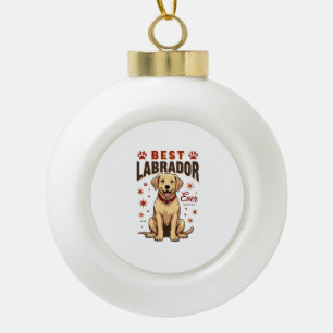 Bester Labrador-Elternteil überhaupt Vintage Labra Keramik Kugel-Ornament