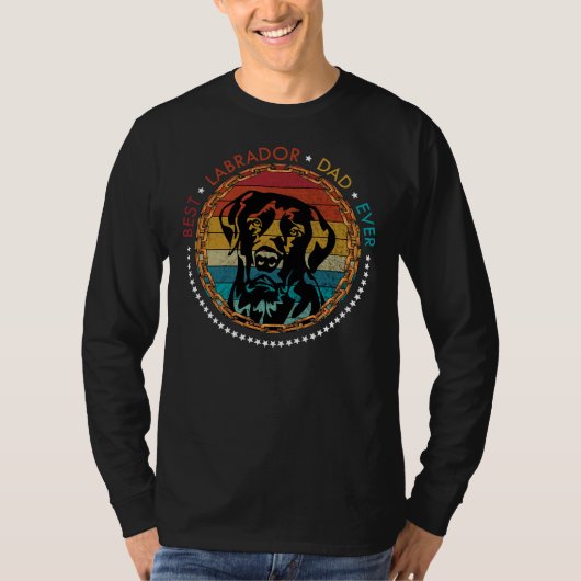 Bester Labrador-Vater je Retro-Sonnenuntergang Vin T-Shirt (Vorderseite)
