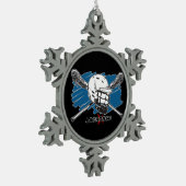 Bester Lacrosse Schneeflocken Zinn-Ornament (Links)
