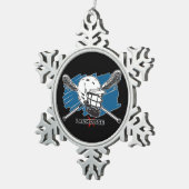 Bester Lacrosse Schneeflocken Zinn-Ornament (Rechts)