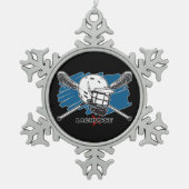 Bester Lacrosse Schneeflocken Zinn-Ornament (Vorderseite)