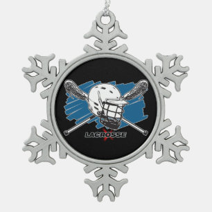 Bester Lacrosse Schneeflocken Zinn-Ornament