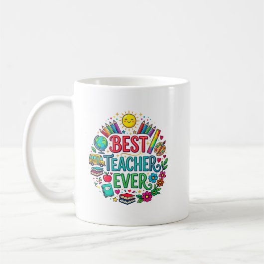 Bester Lehrer Aller Zeiten Bunte Kaffeetasse (Links)