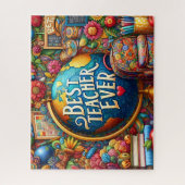 Bester Lehrer Aller Zeiten Globus Puzzle (Vertikal)