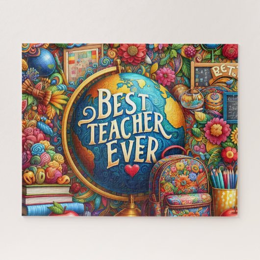 Bester Lehrer Aller Zeiten Globus Puzzle (Horizontal)