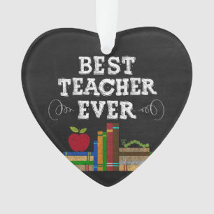 Bester Lehrer Aller Zeiten Herz-Schulkreide-Orname Ornament