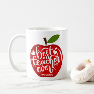 Bester Lehrer Aller Zeiten Name Rother Apfel Zurüc Kaffeetasse