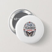 Bester Lehrer Aller Zeiten Vintage Schmetterling F Button (Vorne & Hinten)
