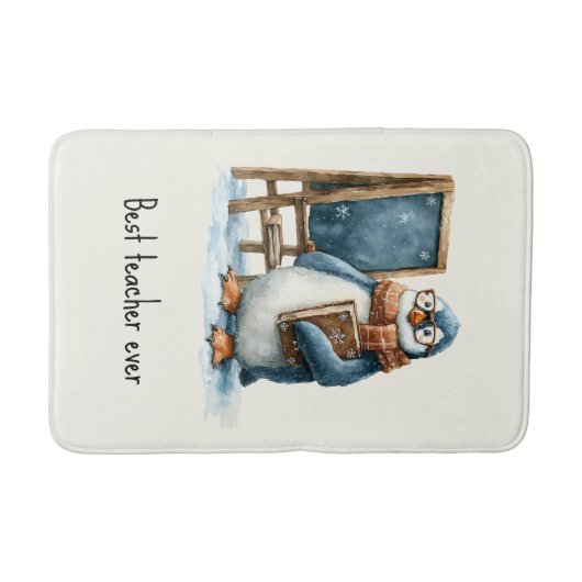 Bester Lehrer Aller Zeiten Winter Pinguin Design Badematte (Vorderseite)