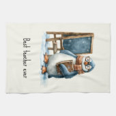 Bester Lehrer Aller Zeiten Winter Pinguin Design Geschirrtuch (Horizontal)